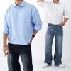 Onl Men Crop Shirt Sky Blue Oxford