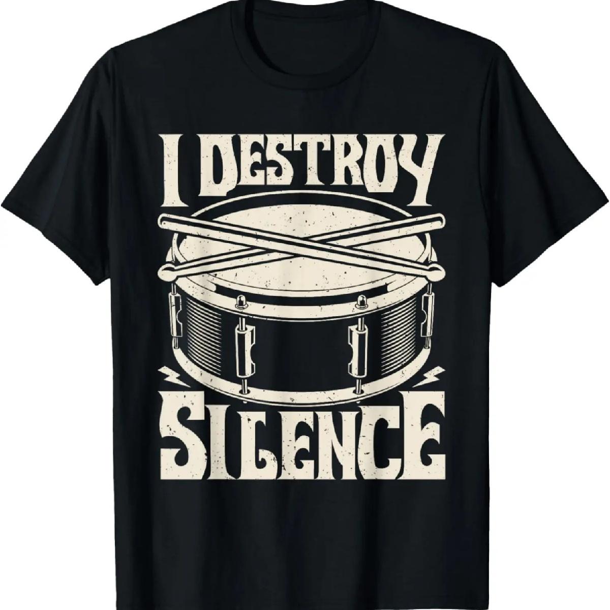 

I Destroy Silence - Drummer Percussionist Drums Musician T-Shirt XXXXXL різнокольоровий