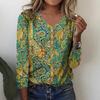 Summer New Fashion Women's Casual Long-sleeved Printed T-shirt
