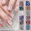 12grid 3D Colorful Multi Shapes Nail Rhinestones Cute Butterfly Heart Star Rhombus Rectangular Nail Gemstone Flatback Nail Charm