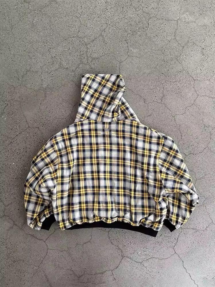 Winter Casual Plaid Print Hoodie Women's Warm Zip-Up Double-Sided Wear Sweatshirt Female Fashion Trendy Loose Unisex Hooded 2026 New