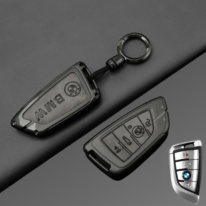 Alloy Leather Car Key Case Cover Bag For BMW 1 3 5 7 Series X1 X3 X4 X5 F10 F15 F16 F20 F30 F18 F25 M3 M4 E34 Holder Accessories