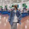 Women's Versatile Loose Denim Jacket - 2025 Spring/Autumn Retro High Street Style, Plus Size Available.