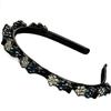 Plum Blossom Rhinestone Bangs Clip Headband Elegant Shiny Flower Hair Hoop  Four Seasons