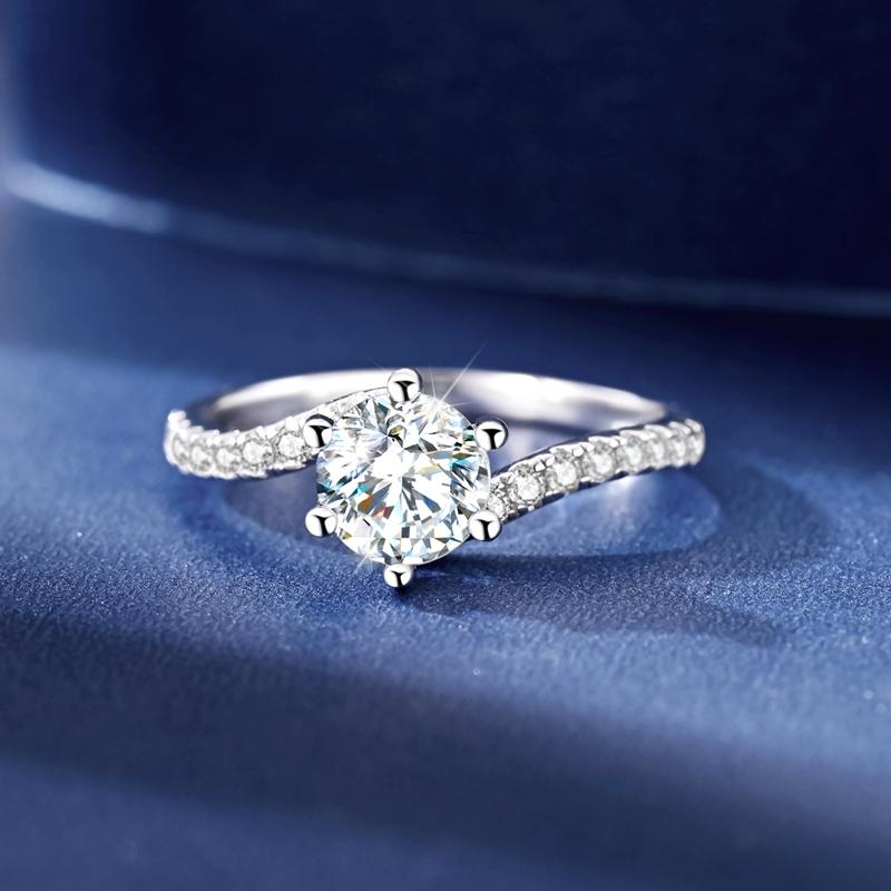 Sparking Moissanite Rings Copper Diamond Popular Brilliant Wedding Ring Women Engagement Jewellery Anniversary