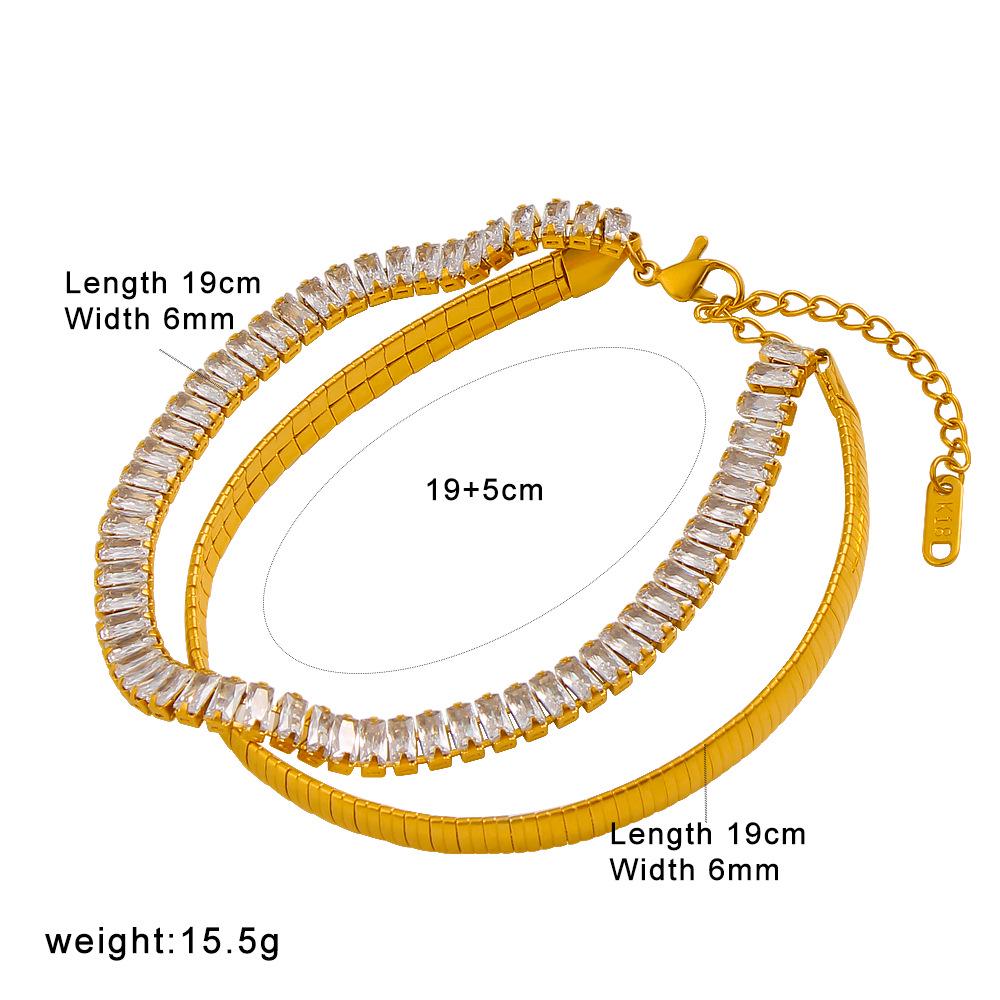 18K Gold-Plated Snake Bone Pattern Double Layer Anklet
