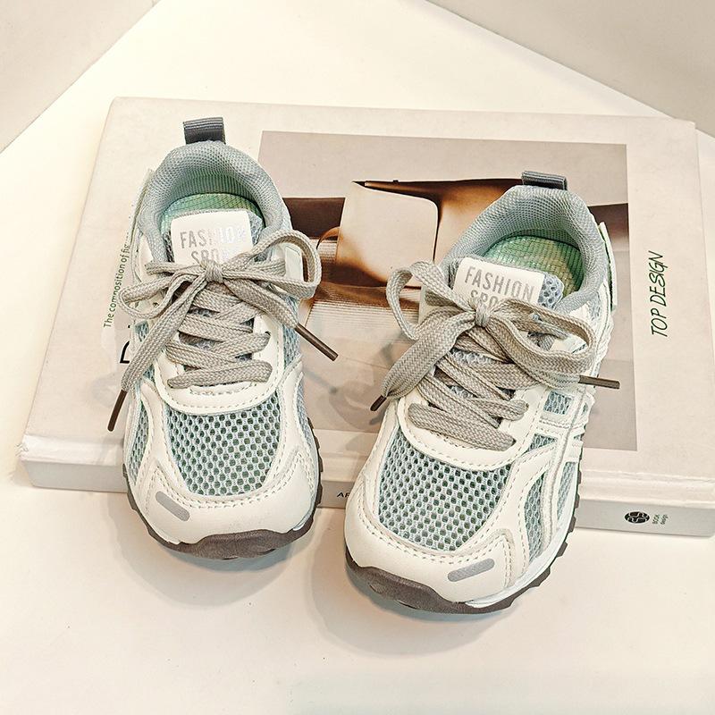 2026 Spring/Summer Boys Breathable Non-Slip Mesh Sports Shoes Runs Small Size 30
