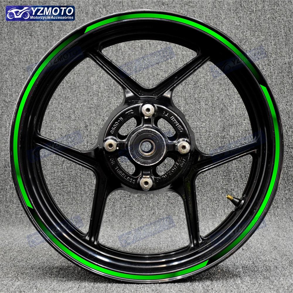 Motorcycle Reflective 17 Inch Wheel Stickers Rim Stripe Tape Hub Decal Decorate For NINJA ZX-6R ZX-10R ZX-14R ZX-12R ZX-9R ZX-7R