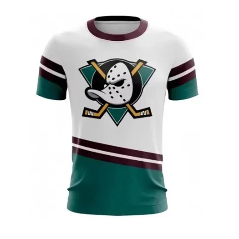 Nuova T-shirt Estiva da Uomo Girocollo Squadra di Hockey su Ghiaccio Stampa 3D alla Moda Casual Sportiva Design Leggero Manica Corta Abbigliamento Maschile