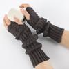 Half Finger Gloves for Typing Winter Knit Gloves with Thumb Holes Unisex Half Finger Mittens Stretchy Warm Long Gloves