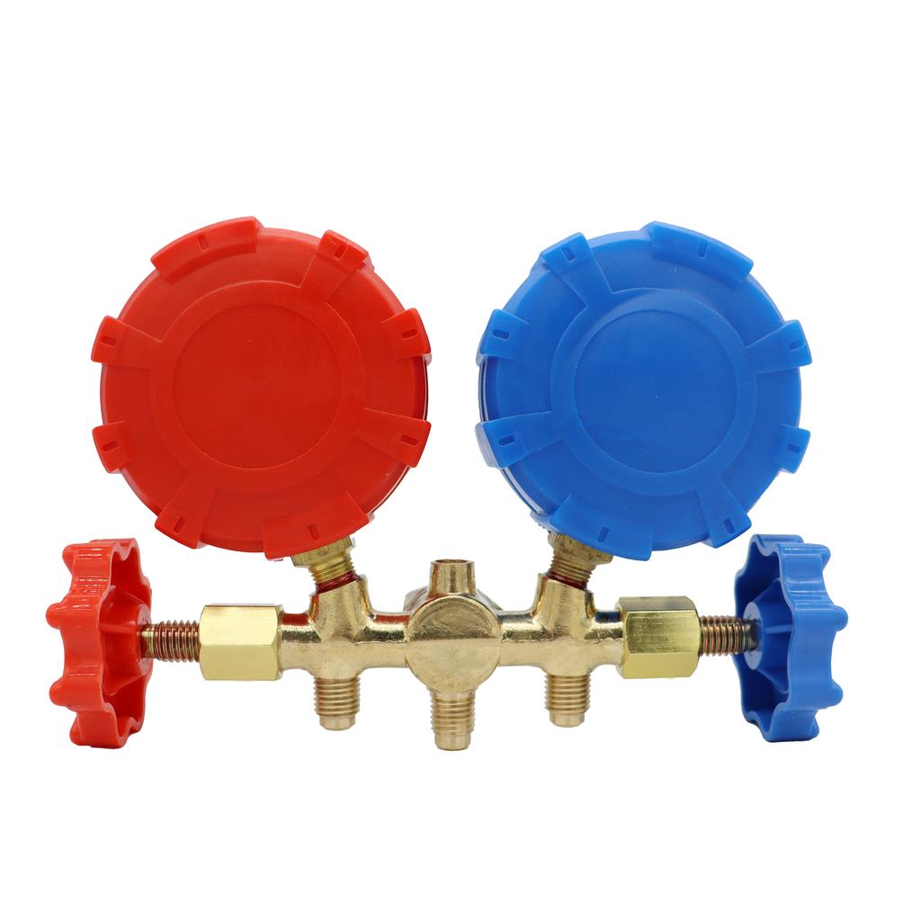 Refrigeration Manifold Gauge 3 Way AC Diagnostic Manifold Gauge Set for Freon Charging Fits R32 R410a R404A R-134a