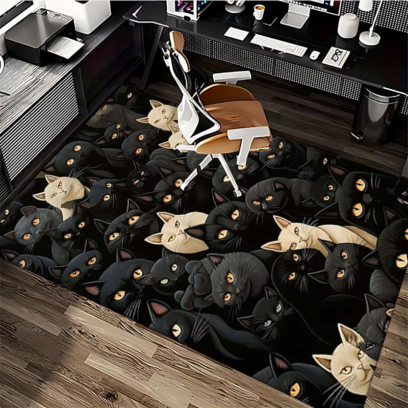 1pc Office Chair Mat with Cute Cat Pattern - Perfect for Home and Office Decor, Suitable for All Seasons.P024