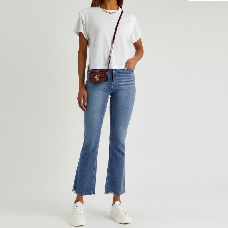 

Two-Piece 10% off Big Brand Leak-Picking Light Blue Burr Horn Capri Wear Marks Jeans Youpin MICA grinding mark nine-point Burr Horn 30