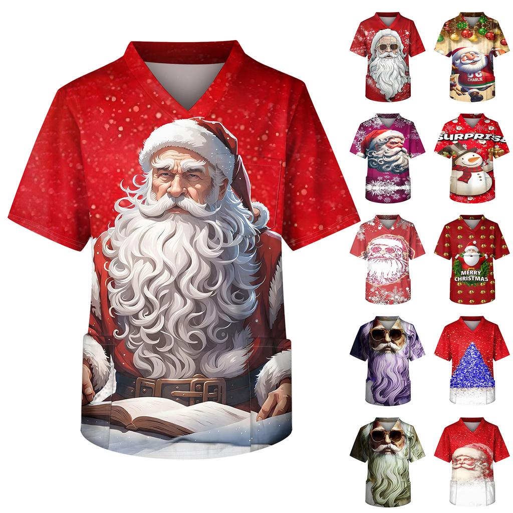 Pánská pracovní halenka s krátkým rukávem a výstřihem do V na hrudi