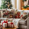 Retro Christmas Illustration Cushions Pillowcase Polyester Cushion Cover Throw Pillow Sofa Decoration Pillowcover Home Decor