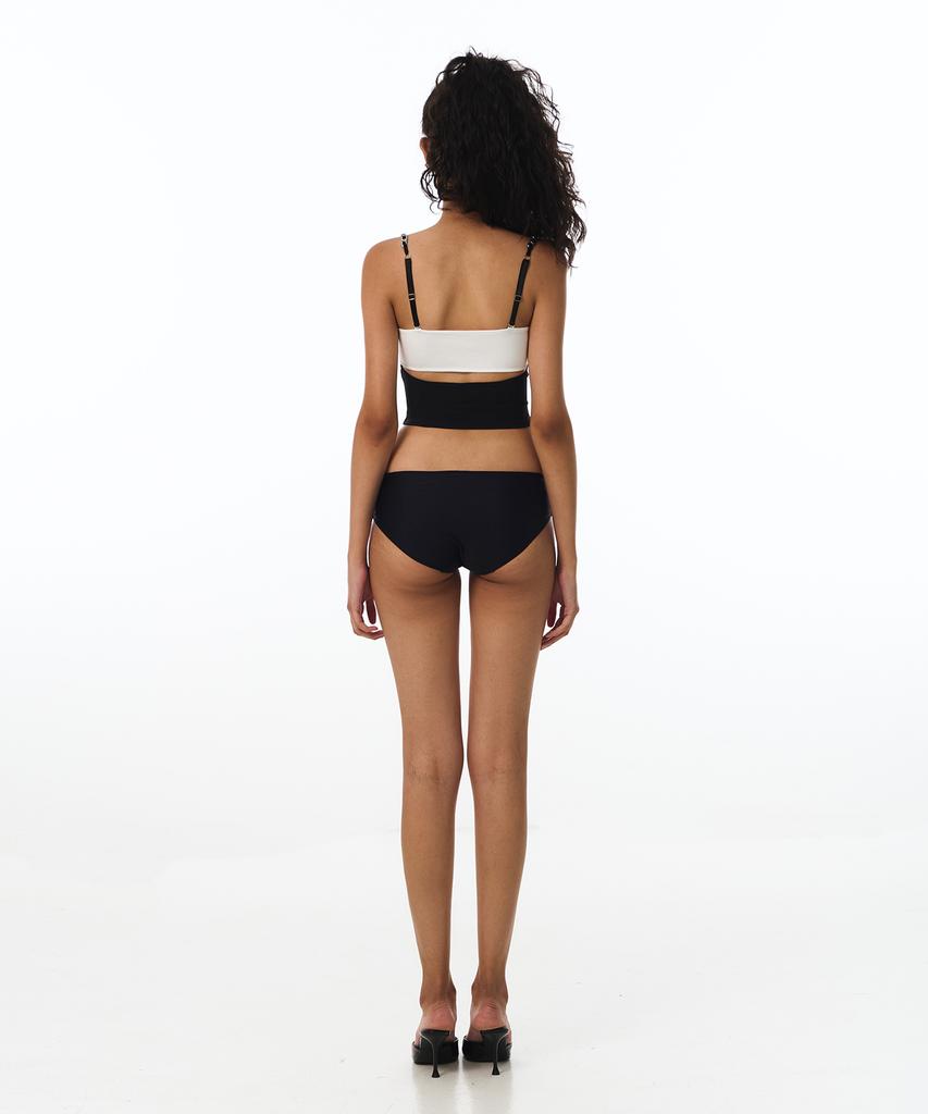 VINAJ Chain Contrast Tube Top Bikini Bra (Black)
