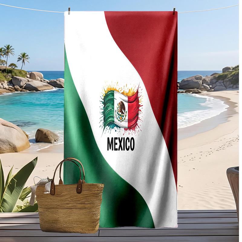 Asciugamano da Spiaggia Stampa Calcio Messico Asciugatura Rapida Super Assorbente Morbido Asciugamano da Bagno per Nuoto Spiaggia Viaggio Souvenir Regalo