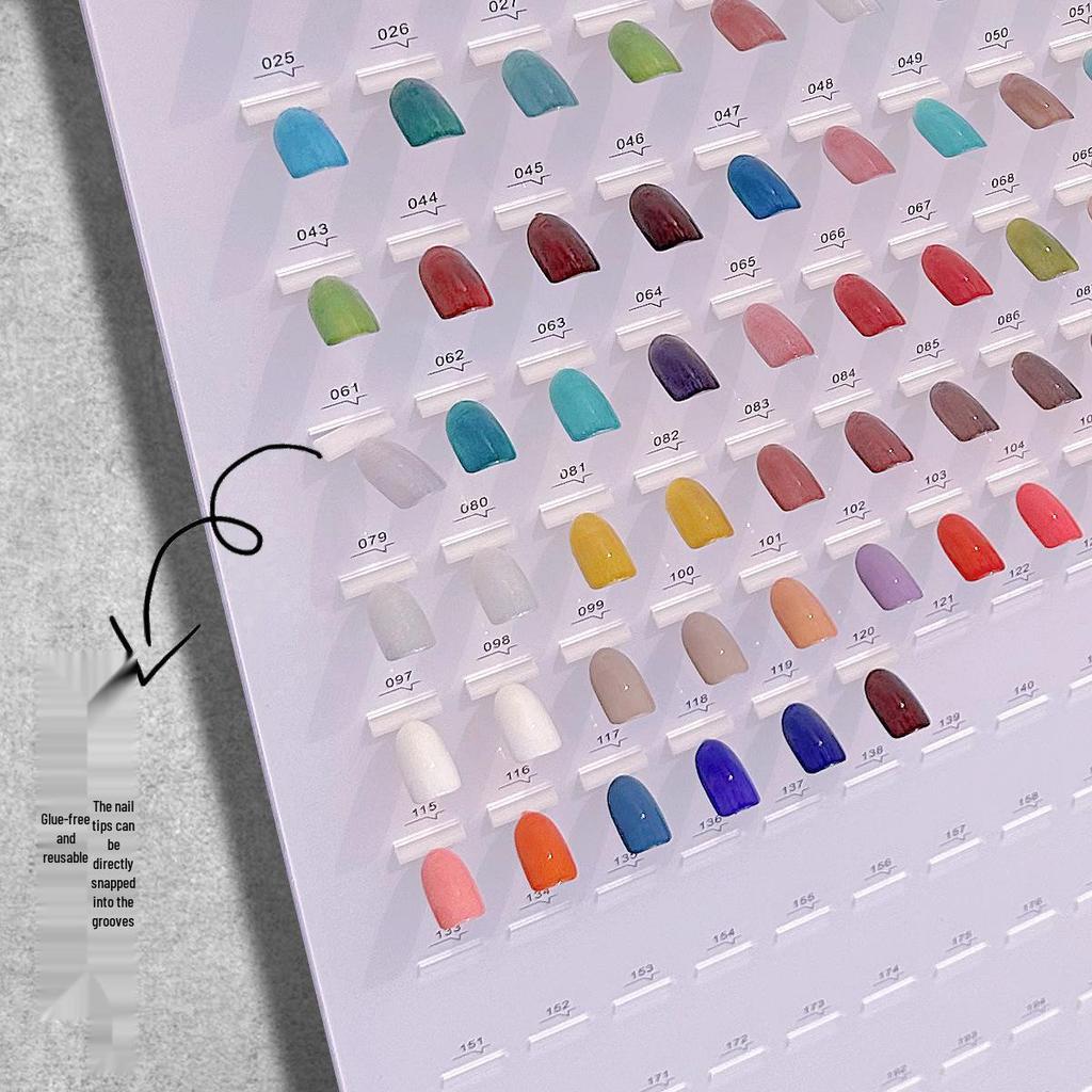 Acrylic Color Comparison Display Board with Inlaid Style, No-Glue Gel Nail Sample Book