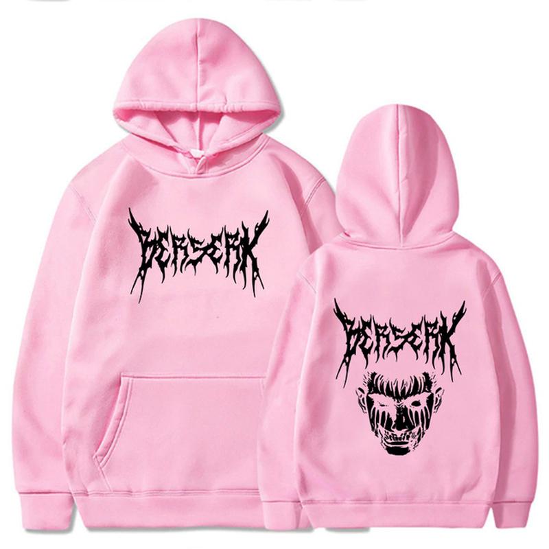 Japan Anime Berserk Guts Harajuku Mikina s kapucí Gotická podzimní/zimní pulovry Móda Muži s dlouhým rukávem Černé mikiny