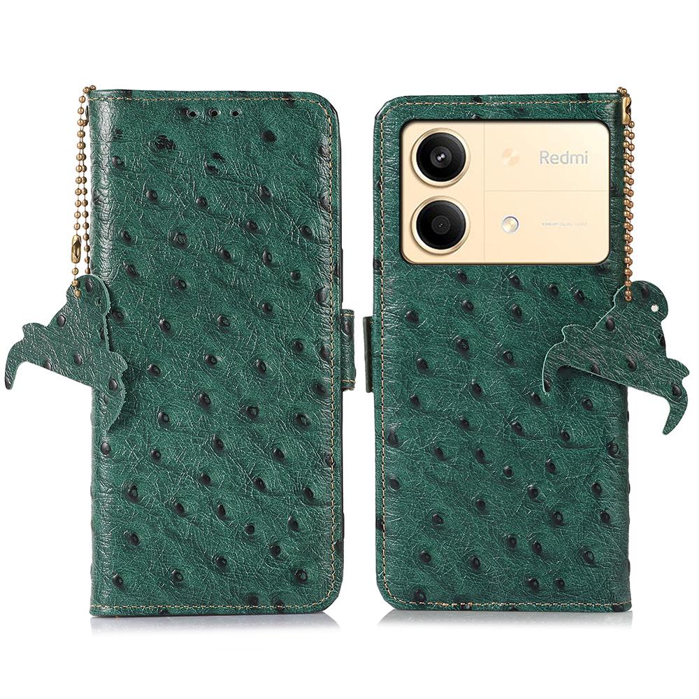 For Xiaomi Redmi Note 13R Pro 5G Wallet Case RFID Blocking Genuine Cow Leather Cover