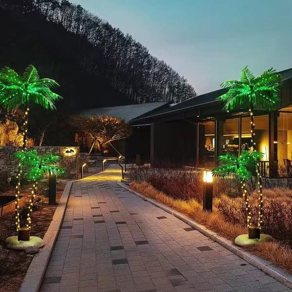 LED palm garden LED Christmas tree solar palm tree outdoor decoration for bar pool garden tropical party Christmas lighting LED artificial tree light