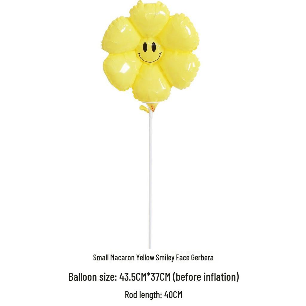 Daisy and Sunflower Balloons - Kids' Birthday and Wedding Decoration, Aluminum Foil with Smiley Faces