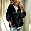 Women's Hooded Zip-Up Cardigan Sweatshirt with Pockets - Casual Street Wear