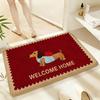 Soft Absorbent Non-Slip Rug Cute Pet Doormat Floor Mat Home Decor Doormat Bedroom Floor Mat Shower Carpet