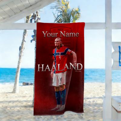 Haaland Customized Name Beach Towel Quick-Dry Soft Microfiber Suitable for Sports Travel Swimming Yoga Bathroom Beach And Pool