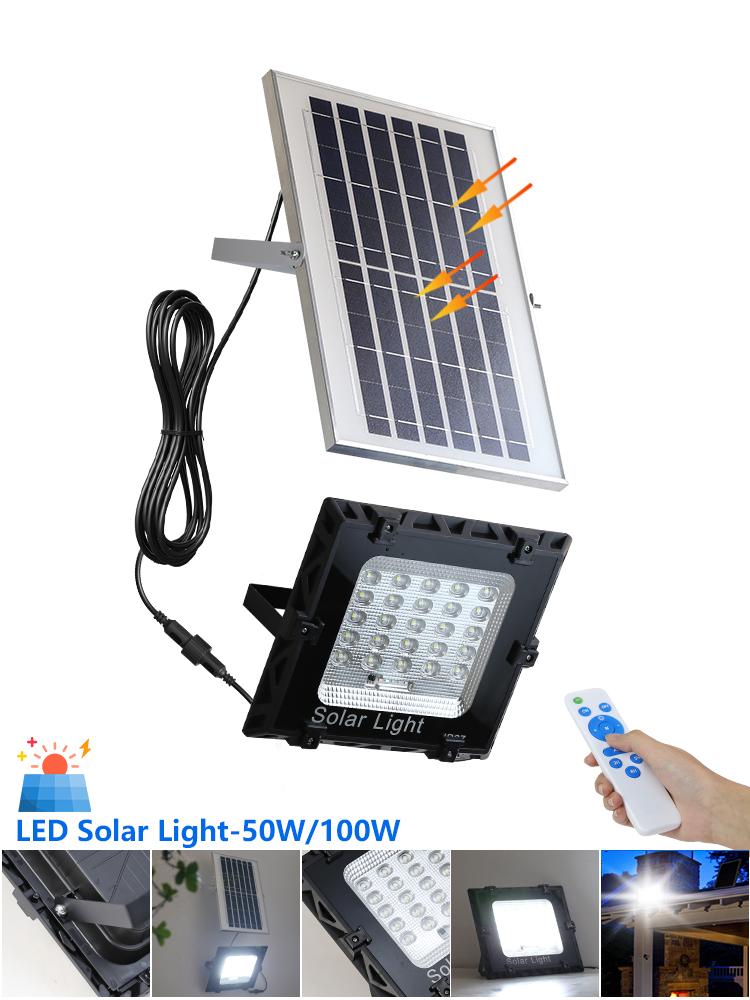 Christmas Decorations 2024 LED Outdoor Solar Lamp Waterproof Garden LED Solar Light 50W 100W Sunlight External Solar Lamp Modern