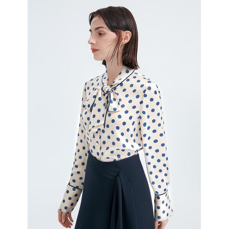 Langzi Retro Polka Dot Commuter Blouse