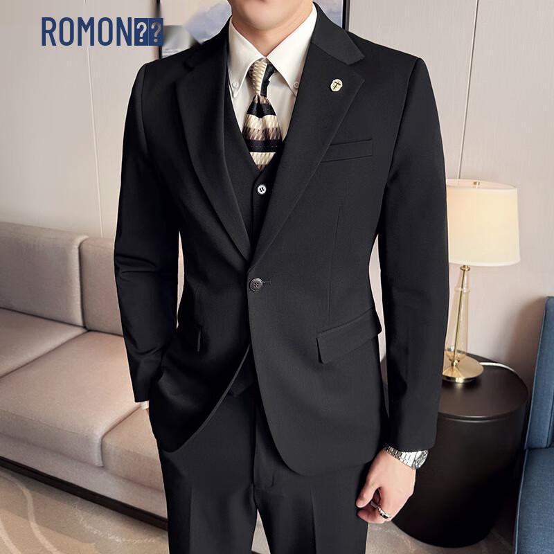 ROMON Men s 3-Piece Business & Wedding Suit 5XL