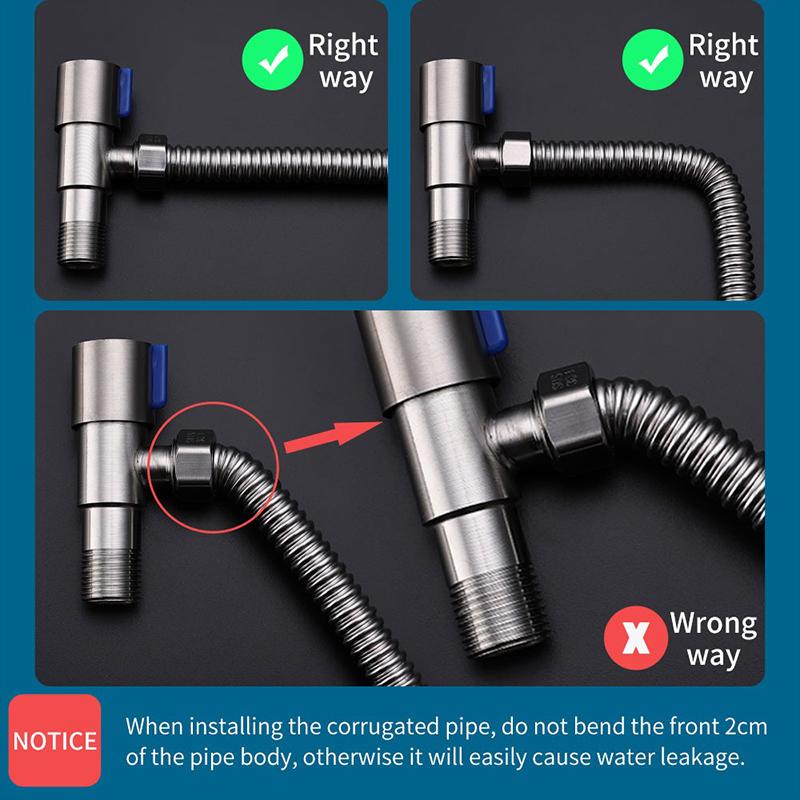 Stainless Steel Corrugated Pipe Domestic Water Heater Metal Hose Inlet Pipe Hot And Cold Household
