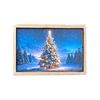 Mini Framed Christmas Pictures Wooden Xmas Scenes Decorations Miniature Framed Christmas Ornaments for Festive Decor DIY Craft
