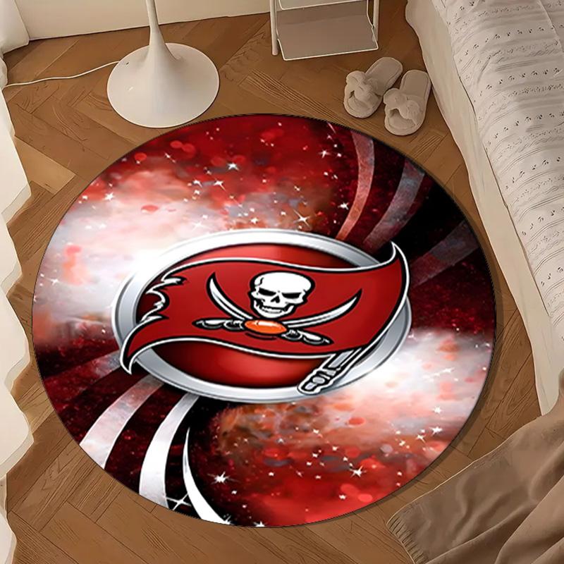 Tampa Bay Buccaneers Logo Round Mat, Anti-slip Circle Carpet Chair Rug For livingroom,Bedroom, Doormat Home Decor Gift Christmas Gifts
