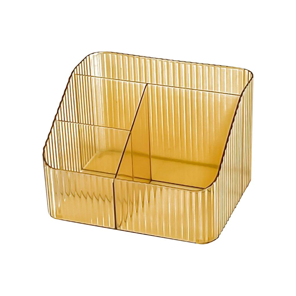 Transparent Trapezoid Cosmetic Organizer Storage Box with Divided Compartments for Bathroom Vanity Desk Countertop