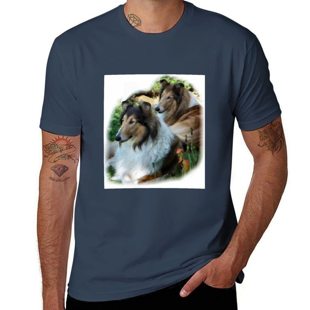 Rough Collie Lovers Art Gifts Tshirt Abstract Pattern Print Top