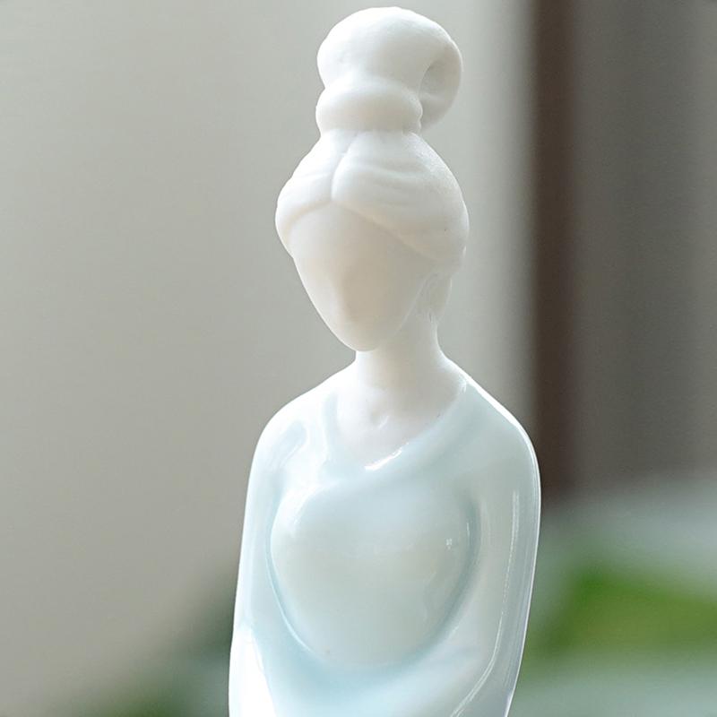 1Pcs  Ornament Teahouse Beauty Ornament Ceramic Crafts Tea Pet Leisure Maid