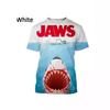 Hot-selling Horror Movie Jaws 3D Printed T-shirt Men's and Women's Casual Short-sleeved Jaws Hip-hop T