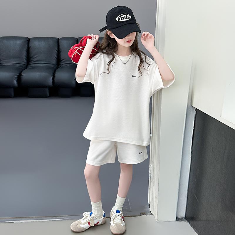 Girls' Sports Suit Summer Thin Short-Sleeved T-Shirt