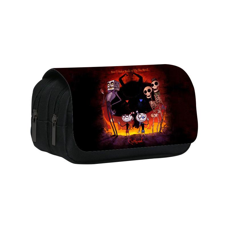 Cuphead Themed Travel Pencil Bag With Durable Polyester Material For Teens And Kids