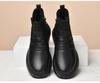 Men's Winter Leather High-Top Snow Boots with Fleece - Genuine Leather, Warm, and Comfortable.