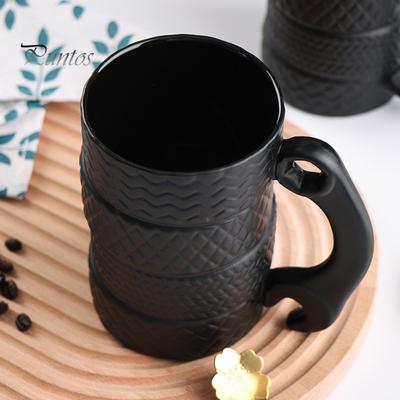 Kubek ceramiczny w kształcie klucza i opony Tire Cup, wygodny uchwyt, solidna konstrukcja, duża pojemność, do napojów gorących i zimnych