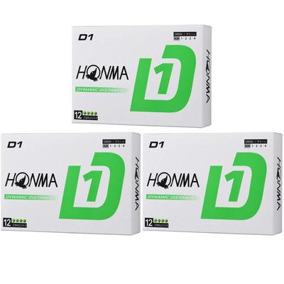 HONMA Golf D1 Golf 3 Dozen Set Green Balls, (36 Balls),
