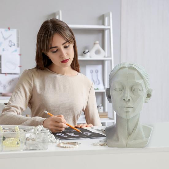 Generic Planar Head Model for Drawing Resin Skull Sculpture with Detailed Muscle Structure Art Study Tool for Sketching Anatomy Learning