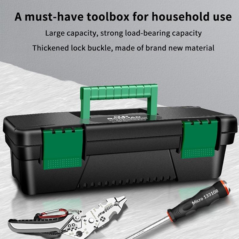 Durable Plastic Tool Box Multi Function Storage Case for Carpentry Electrical Repairs Furniture Assembly Work