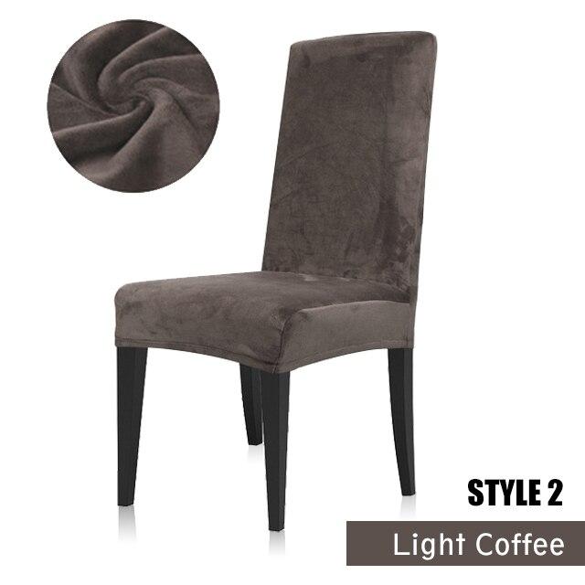 1/4/6pc Chair Cover Velvet Fabric Stretch Spandex Elastic Chair Slipcover Seat Case for Dining Room Wedding Hotel Banquet