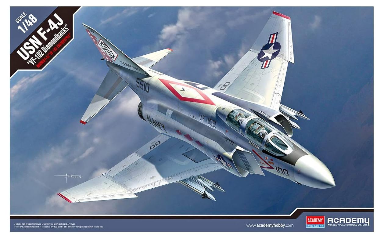 

Academy scale US Navy Phantom II Diamondbacks plastic model kit 12323 1/48 F-4J VF-102
