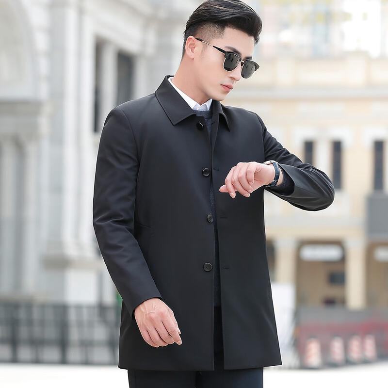 Futing Men's Windproof Autumn Mid-Length Jacket