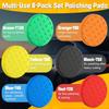 6 Pcs Buffing Polishing Pads, 5.5 Inch Buffing Pads For 5 Inch 125Mm Backing Plate Compound Buffing Sponge Pads Cutting Polishing Pad Kit For Car
